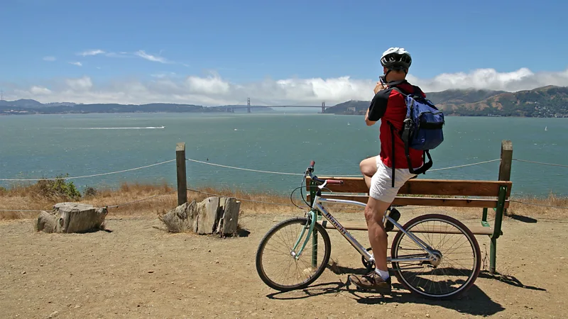 Cycling the island's Perimeter Loop is a great way to take in sweeping views of the San Francisco Bay 