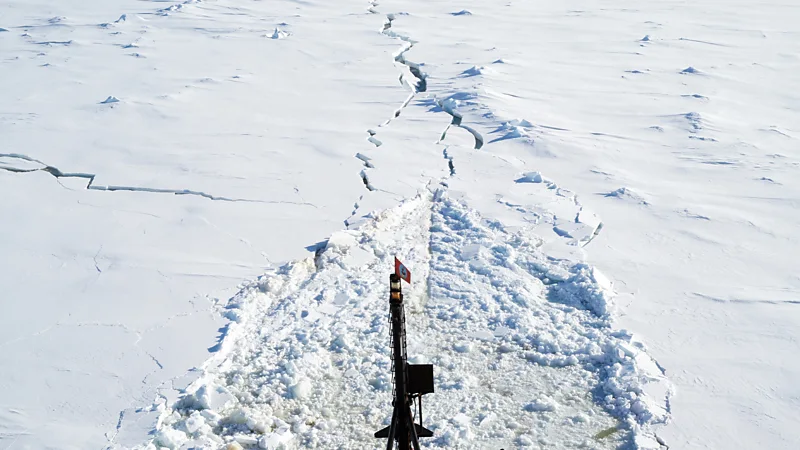 It took the crew three weeks on an ice-breaking vessel to reach Thwaites 