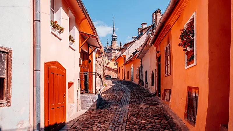 The southerly Saxon section of the trail ends in Sighisoara