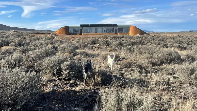 The sustainably designed homes are built mostly from both natural and waste materials